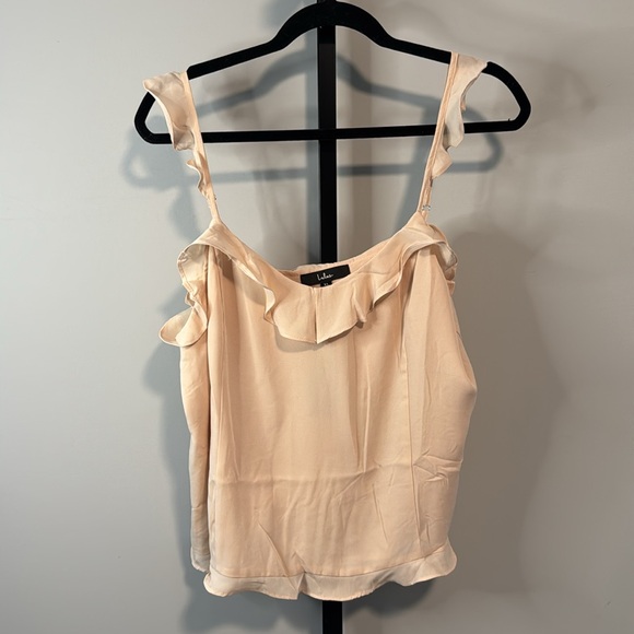 Lulu’s Utterly Lovely Blush Ruffled Cami Tank Top NWT New - Picture 5 of 8